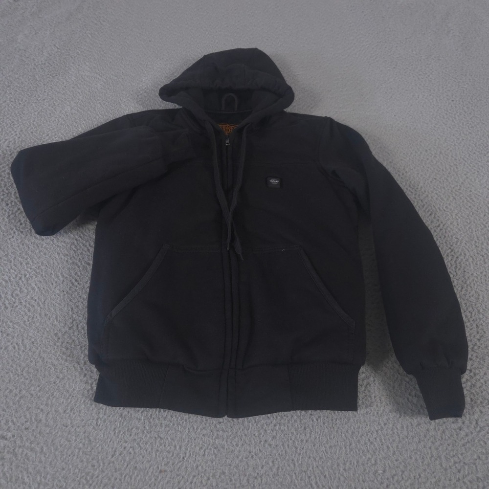 Milwaukee Leather Jacket‎ Women XS Black Platinum Heated Hoodie Cotton Blend